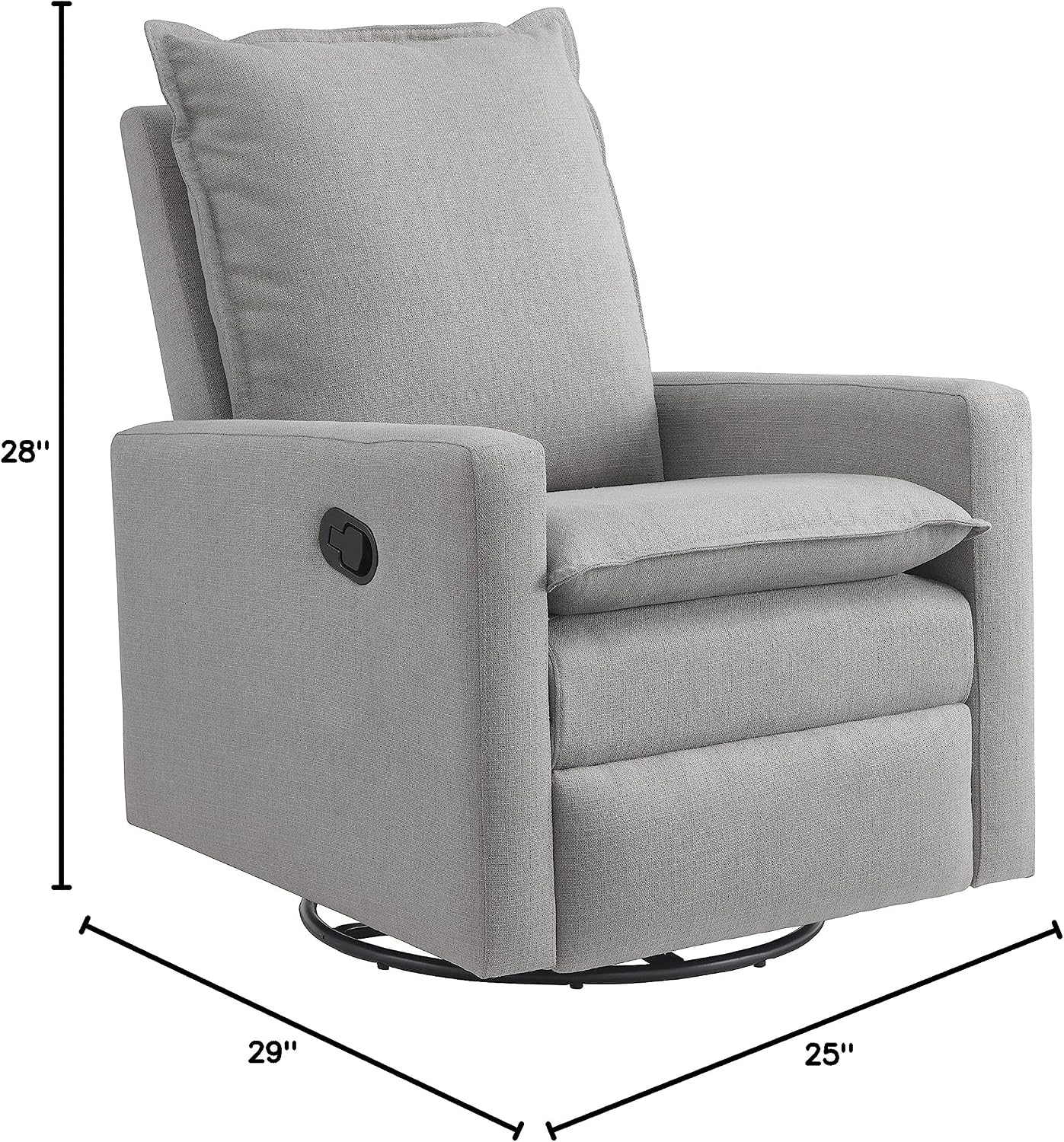Oxford Baby Uptown Upholstered Swivel Glider and Recliner Nursery Chair, Gray