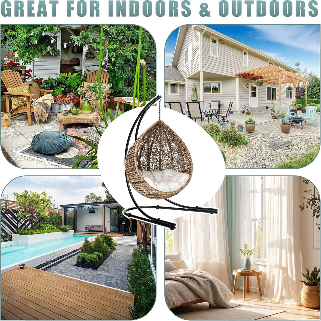 Sorbus Hammock Chair Stand Hanging Chair Stand- Heavy Duty Steel Sensory Swing Stand- Weather & Rust Resistant Arc Stand- Adjustable Portable Stand 330lbs - Tree,Lounger,Air Porch,Indoor/Outdoor,Yard