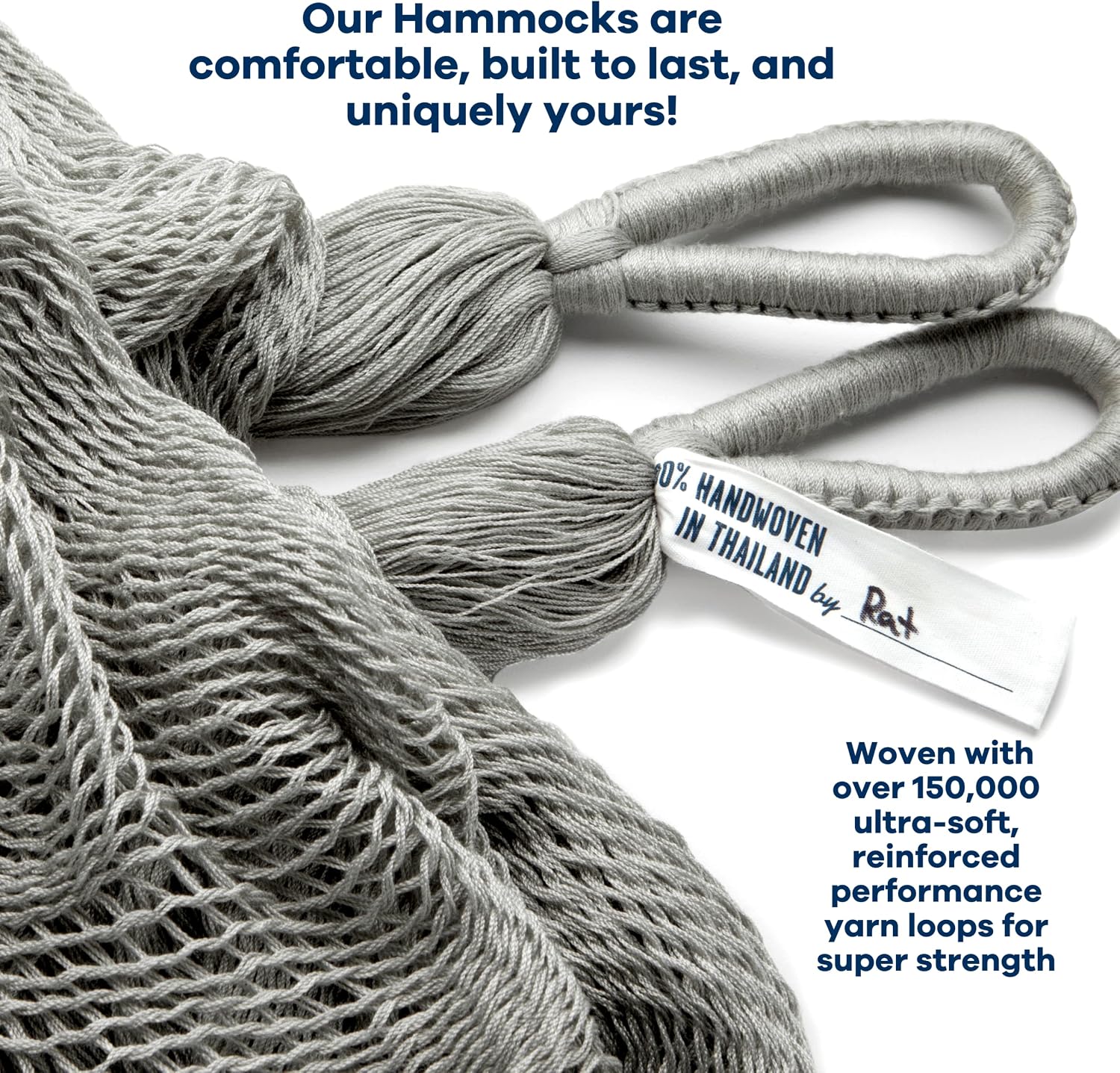 Handwoven Hanging Chair by Yellow Leaf Hammocks - Fits 1 Person, 330lb Max - Kick Back for Full-Body Recline - Weathersafe, Ultra Soft, Hang Anywhere - Color: Grey