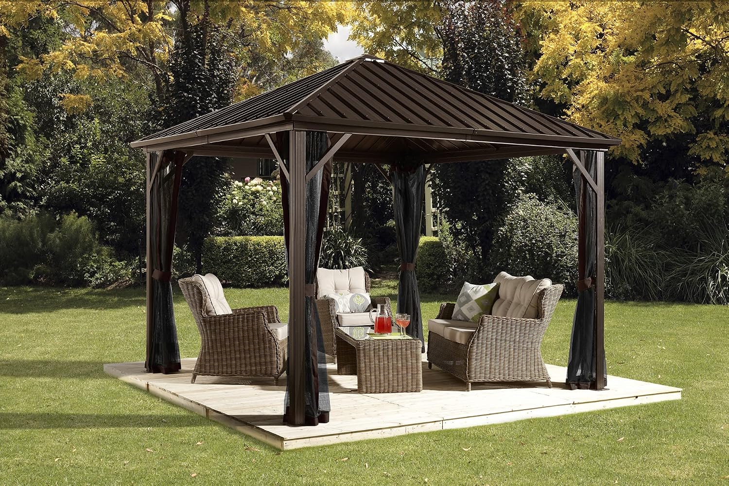 Sojag Outdoor 8' x 8' Dakota Hardtop Gazebo Outdoor Sun Shelter