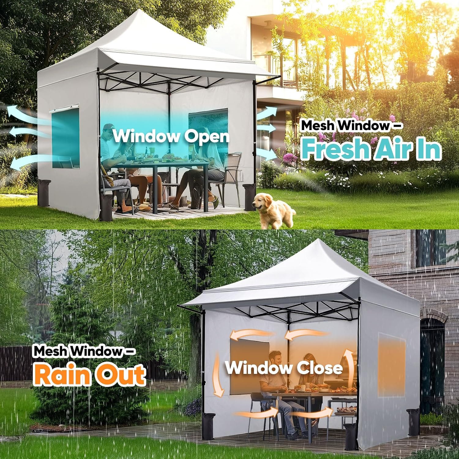 Quictent 10x10 Heavy Duty Pop up Canopy Tent with 3 Removable Sidewalls, Commercial Grade Instant Shelter with Wheeled Bag for Outdoor, Parties, Markets, 600D PU Coated UPF 50+ Sun Shield