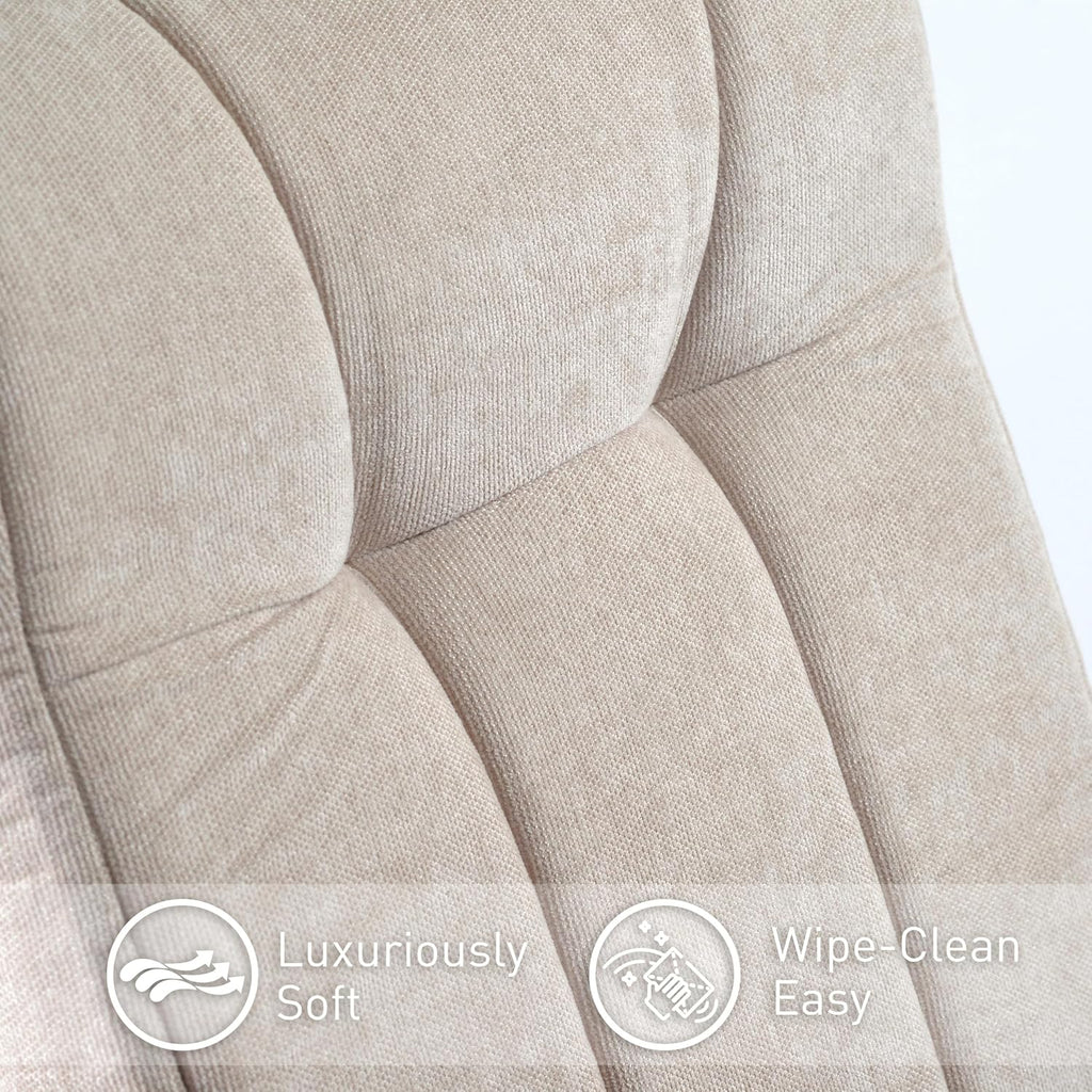 Glider Rocking Chair Nursery with Ottoman Smooth Rocking Motion, Easy to Assemble, Solid Hardwood Base Indoor Adult (Cream White)