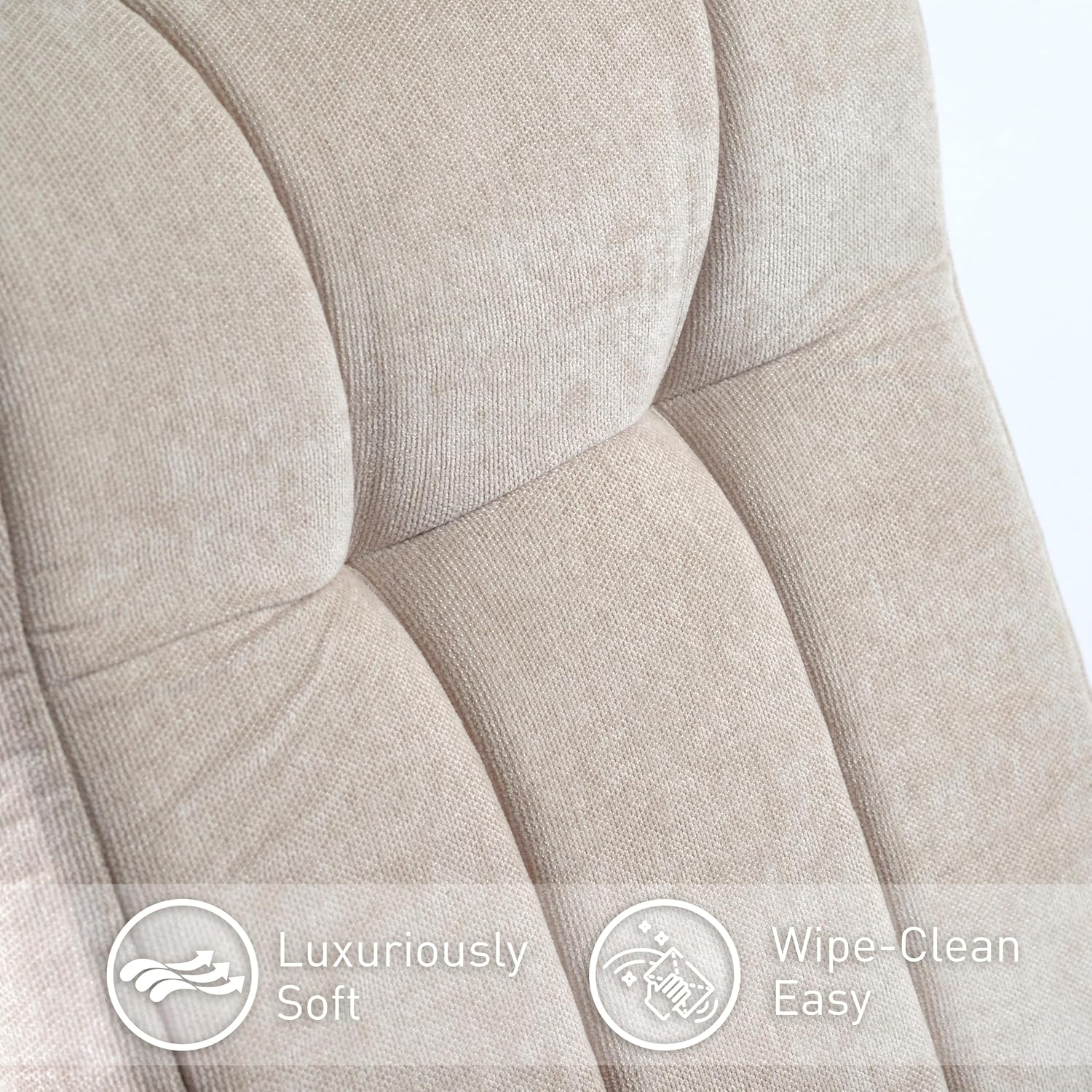 Glider Rocking Chair Nursery with Ottoman Smooth Rocking Motion, Easy to Assemble, Solid Hardwood Base Indoor Adult (Cream White)