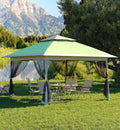 Garvee 13x13 ft Pop Up Gazebo, Canopy Tent with Mosquito Netting, Gazebos on Clearance, Outdoor Patio Gazebo, Backyard Tent for Party, Wedding, Outdoor Dining(Olive Green+Hemp Grey)
