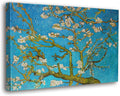 SpiritualHands Wheat Field with Cypresses Vincent Van Gogh Canvas Wall Art, The Starry Night Van Gogh Posters Self Portrait, Large Framed Wall Art Paintings for Wall Decorations for Bedroom (Vincent van Gogh Almond Blossom, 24' x 36' - Ready to Hang)