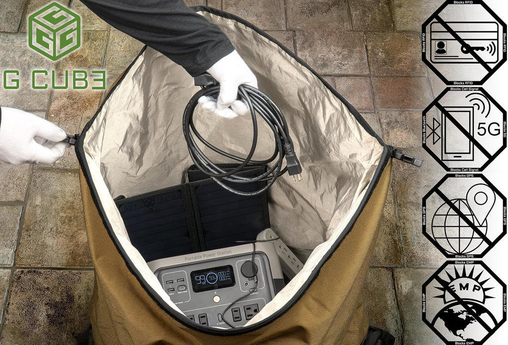 Xtreme Sight Line ~ G CUBƎ 100 Faraday Bag for Medium to Large Generators and Electronics ~ Protects Against EMP/CME/EMF/RF ~ Diamond Form Faraday Interior ~ 1680D Ballistic Nylon Exterior ~ Black