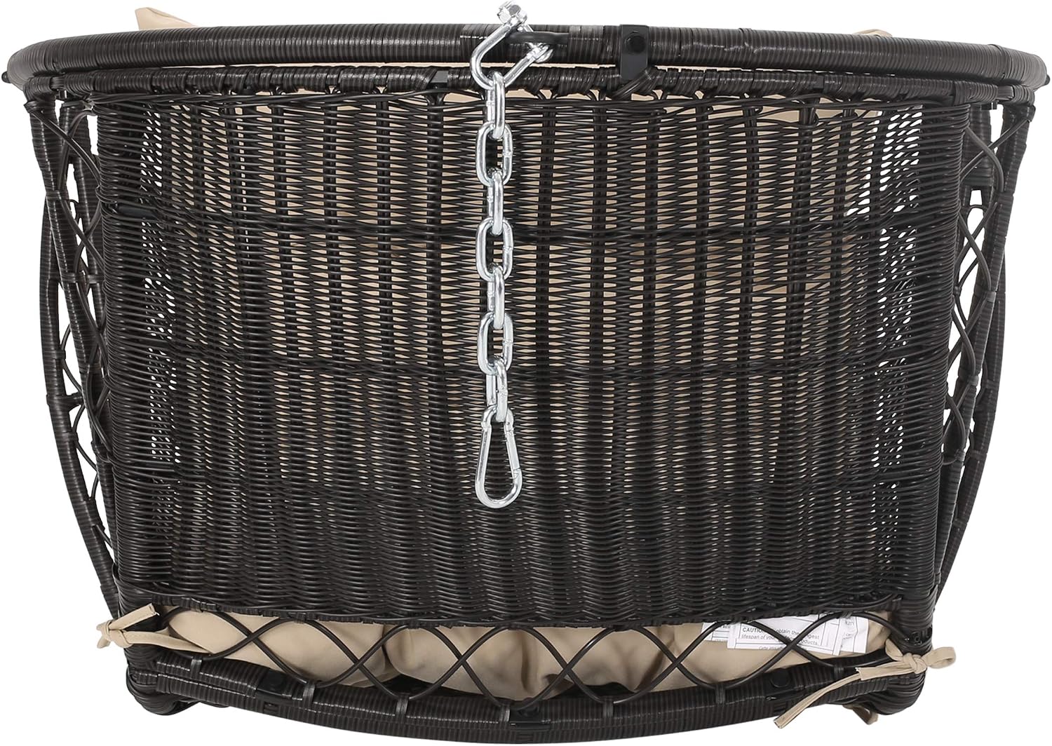 Christopher Knight Home Sidney Outdoor/Indoor Wicker Hanging Chair with 8 Foot Chain (NO Stand), Brown and Tan