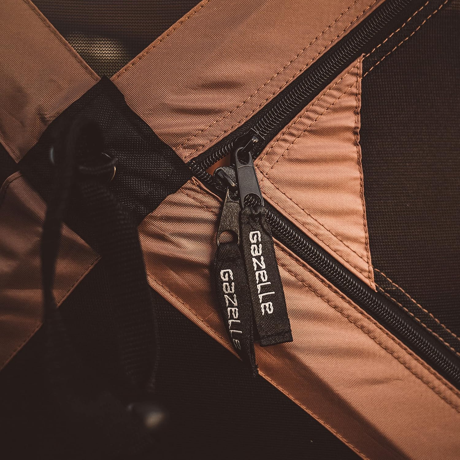 Gazelle Tents™, G6 Deluxe 6-Sided Portable Gazebo, Easy Pop-Up Hub Screen Tent, Waterproof, UV Resistant, Attached Wind Panels, 8-Person & Table, Badlands Brown, 86' x 124' x 124', GG610BR