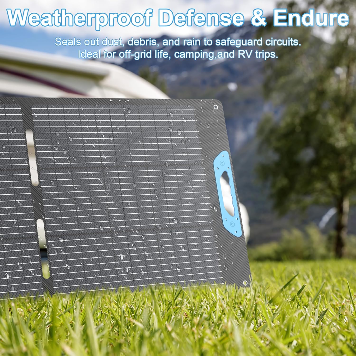 110W Portable Solar Panel for Power Station, 23.5% High Efficiency ETFE Foldable Solar Panels Charger, QC3.0 USB-A &Type-C Output, IP67 Waterproof for RV, Outdoor Camping, Off Grid Blackouts