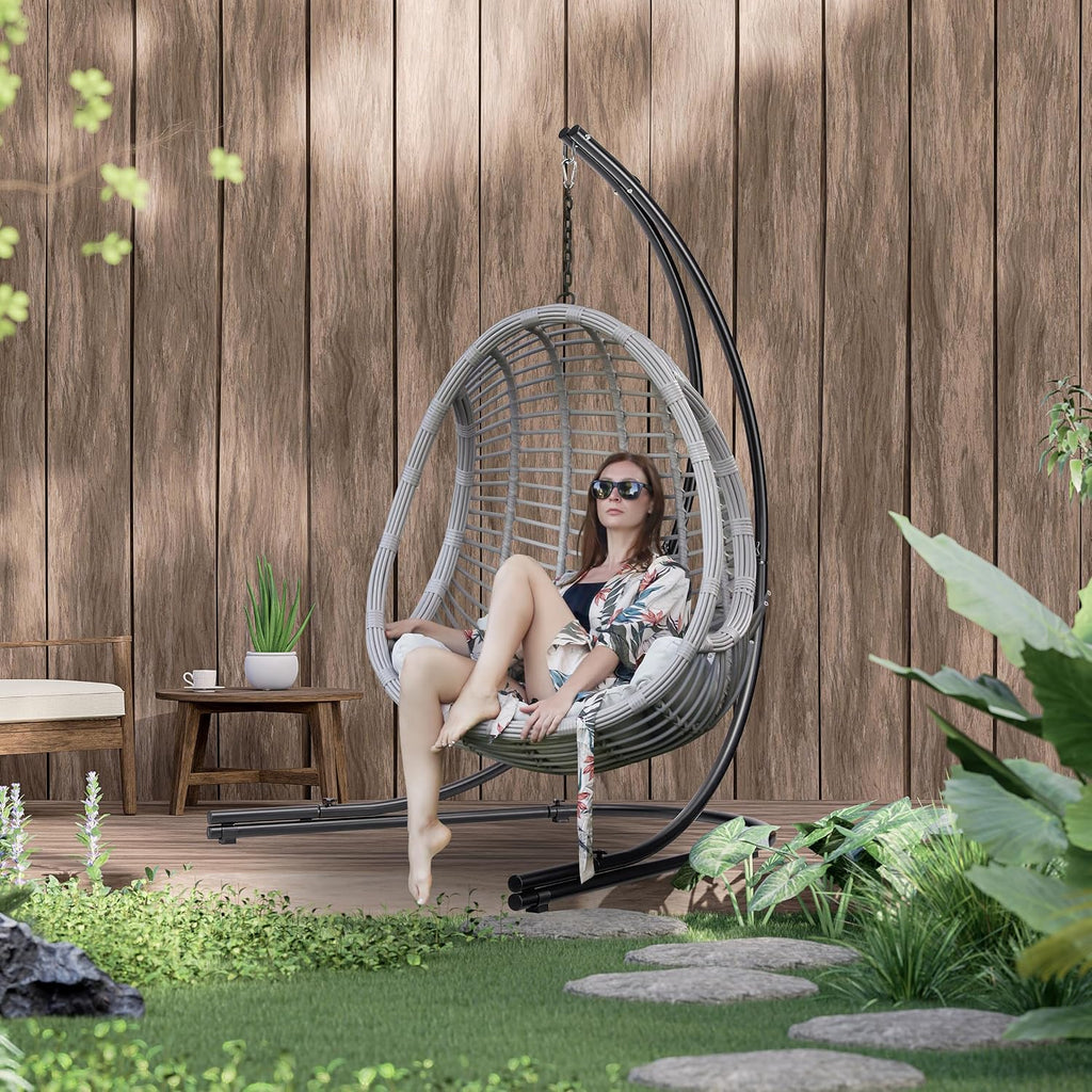Sorbus Hammock Chair Stand Hanging Chair Stand- Heavy Duty Steel Sensory Swing Stand- Weather & Rust Resistant Arc Stand- Adjustable Portable Stand 330lbs - Tree,Lounger,Air Porch,Indoor/Outdoor,Yard