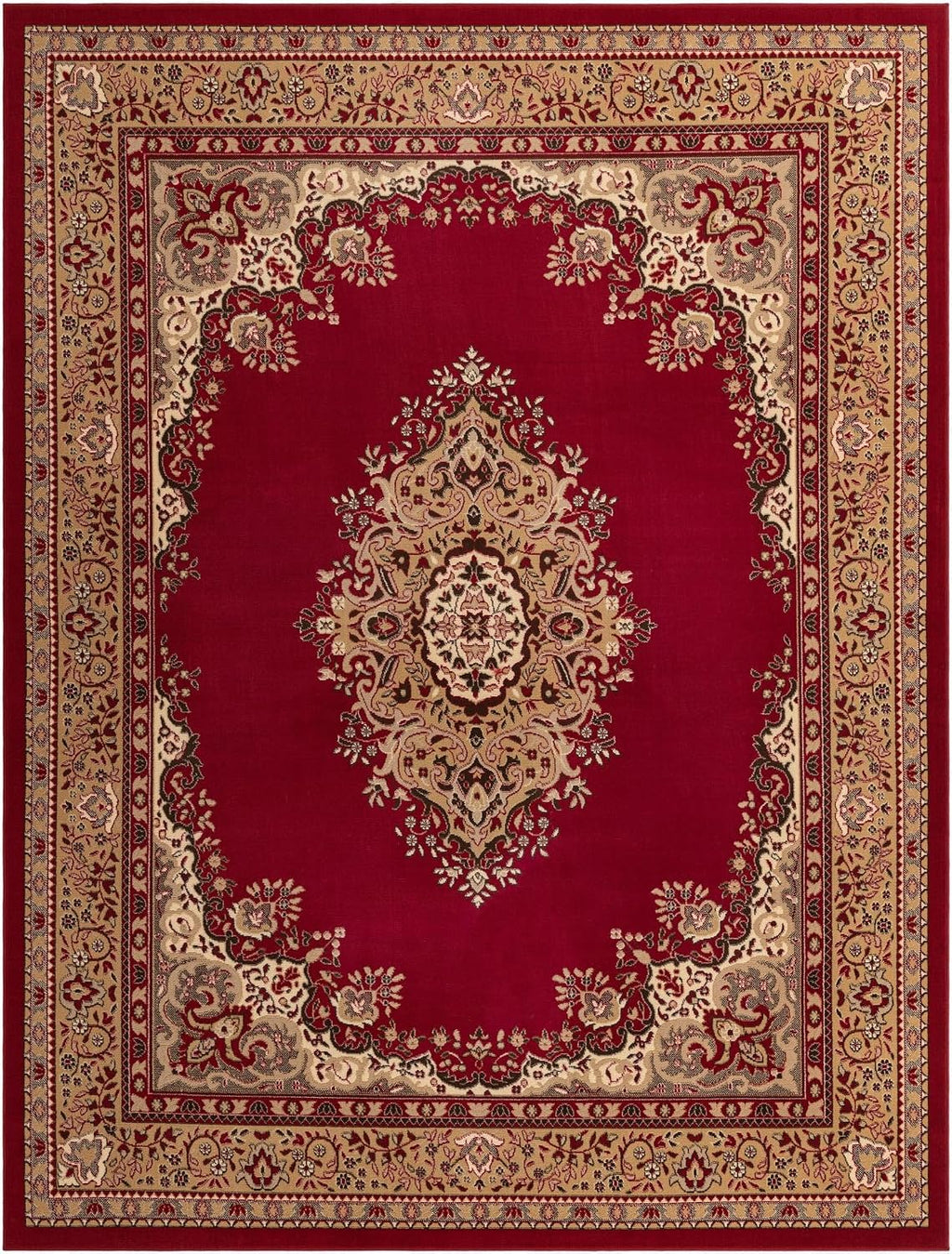 Unique Loom Reza Collection Traditional Persian Style Area Rug, 9 x 12 ft, Burgundy/Ivory