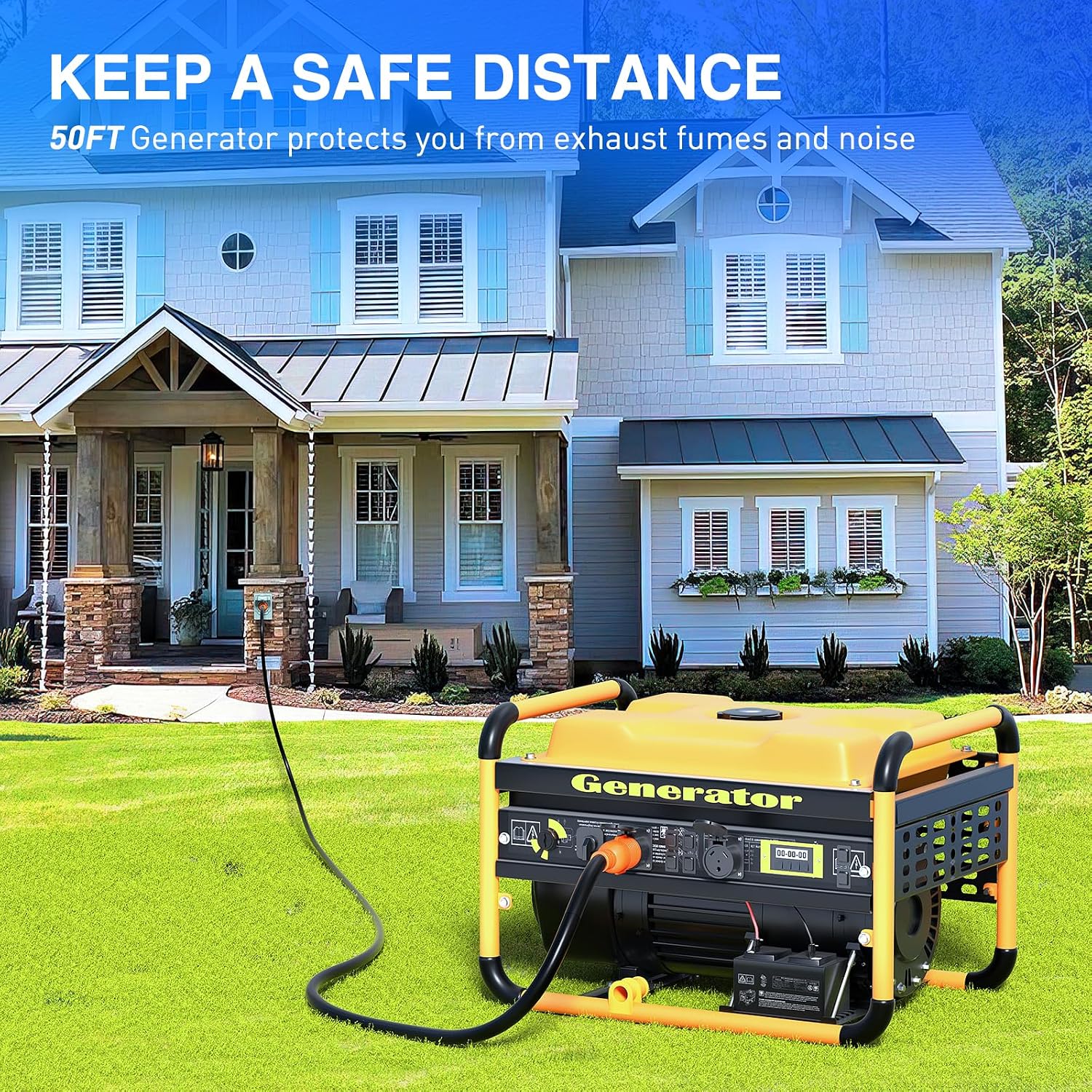 Nilight 30A 50FT Generator Extension Cord Power Inlet Box with Locking Connector 125/250V 7500W 10 Gauge STW ETL Listed 4 Prong L14-30P L14-30R Cable for RV Outdoor Use