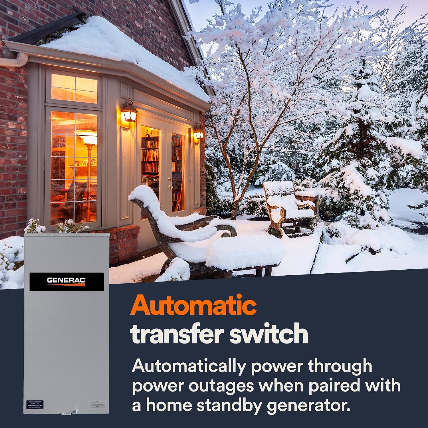 Generac 300-Amp Automatic Generator Transfer Switch, Single Phase, Service Entrance Rated, NEMA 3R Outdoor Enclosure