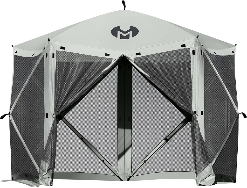 Exacme Portable Gazebo Pop up Tent for Camping, Outdoor Four Sides Pop-up Clam Screen Tent with Canopy Shelter, 1024 (5PC, Silver Grey)
