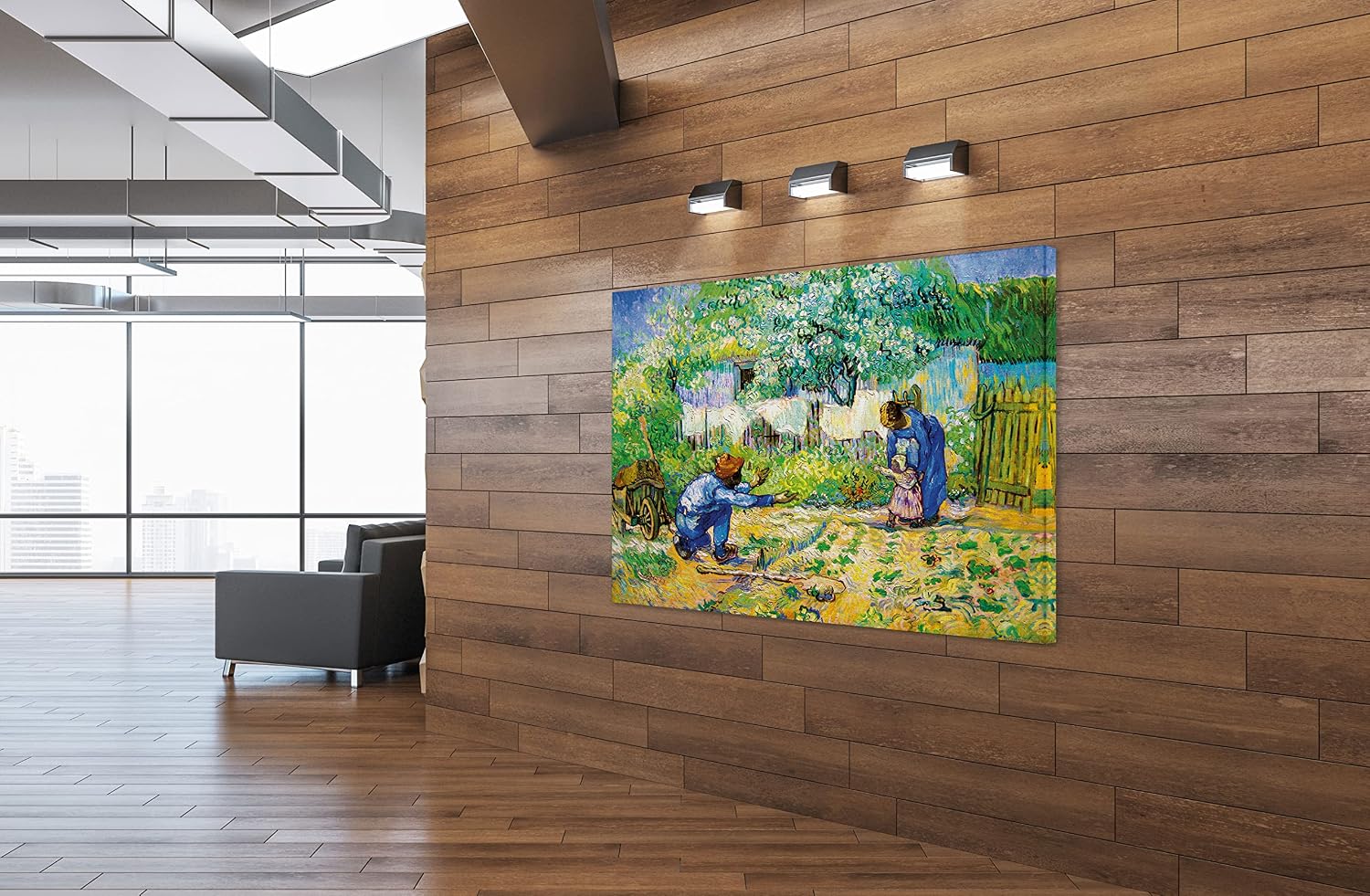SpiritualHands Wheat Field with Cypresses Vincent Van Gogh Canvas Wall Art, The Starry Night Van Gogh Posters Self Portrait, Large Framed Wall Art Paintings for Wall Decorations for Bedroom (Vincent van Gogh First Steps, 24' x 36' - Ready to Hang)