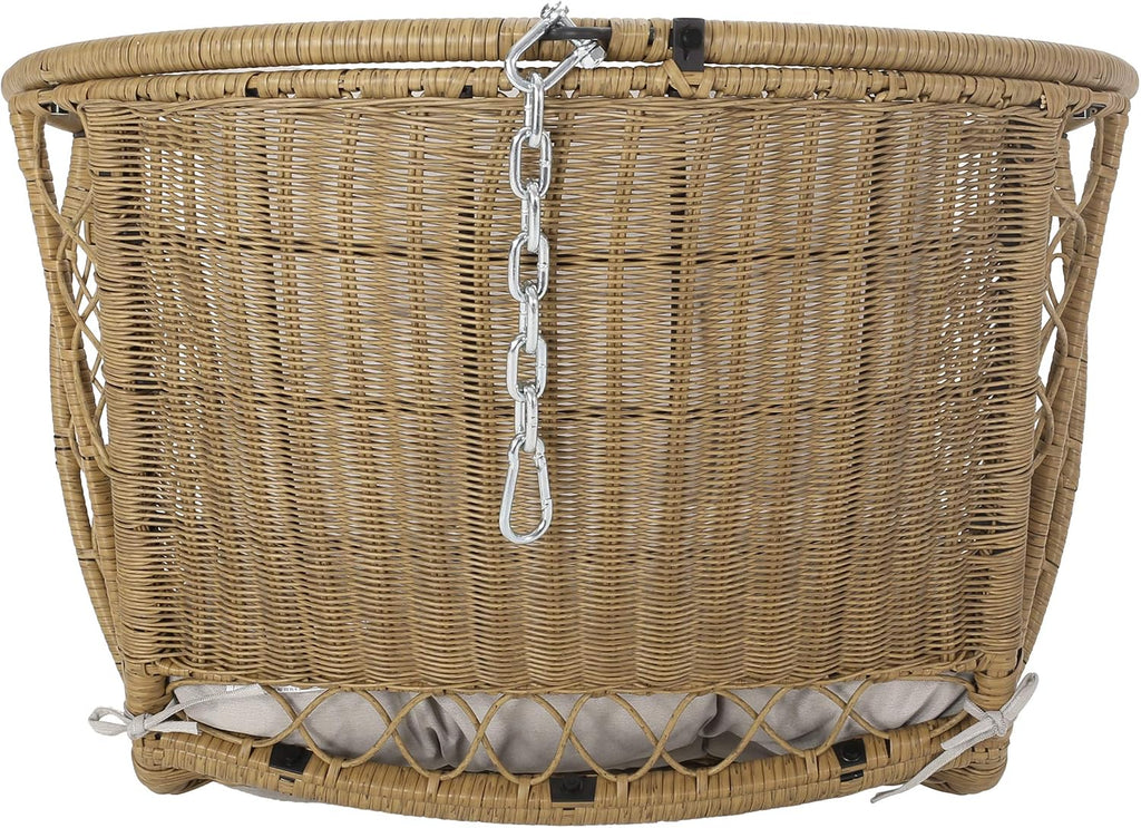 Christopher Knight Home Sidney Outdoor/Indoor Wicker Hanging Chair with 8 Foot Chain (NO Stand), Light Brown and Beige