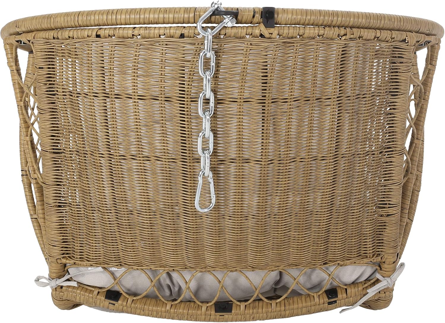 Christopher Knight Home Sidney Outdoor/Indoor Wicker Hanging Chair with 8 Foot Chain (NO Stand), Light Brown and Beige