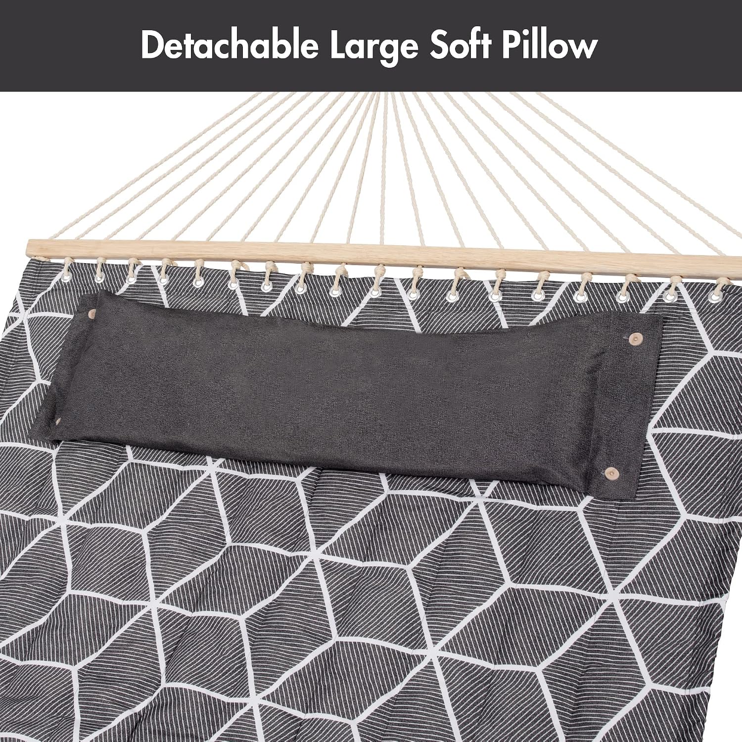 ANOW Double Hammock with Stand Included, 2 Person Hammock with Stand for Outside, 450 LBS Weight Capacity, Gray Cube