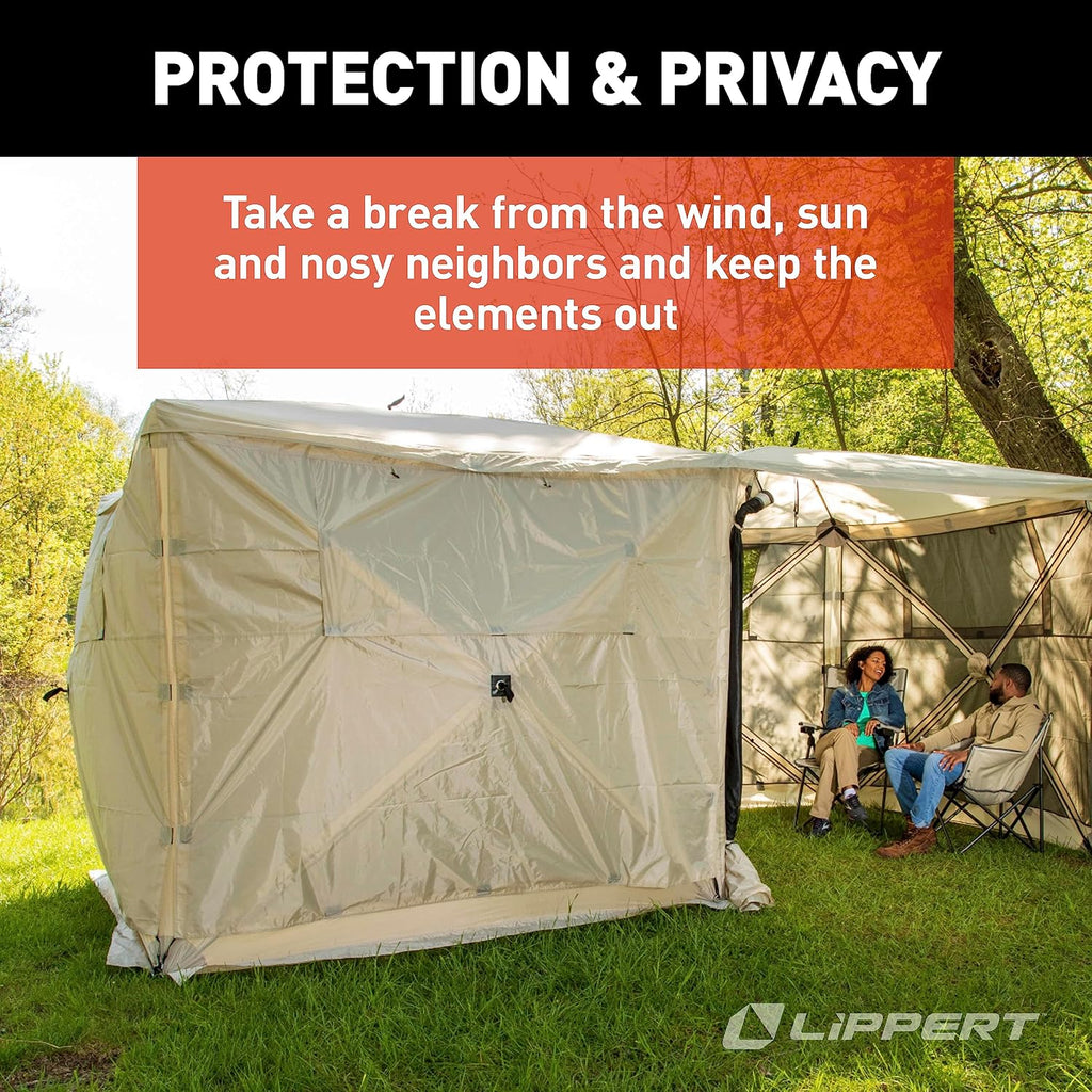 Lippert Picnic & Camping Popup Gazebo Tent Wind Panels, Side Walls for Privacy, Sand Color Water-Resistant 5-Pack, Convenient Carrying Bag - 2022114837