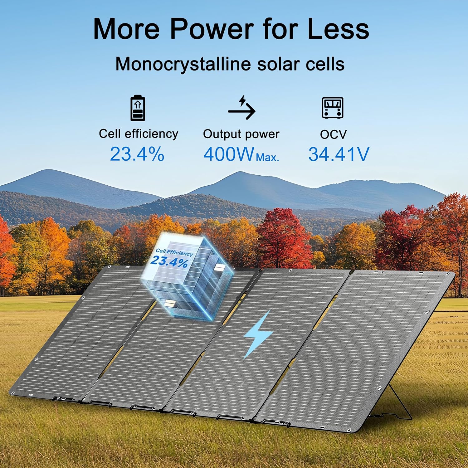 Natures Generator 3840Wh Solar Generator + 2 Packs 400W Folding Panels, Lithium Batteries, 6000W Power Station for Home Backup, RVs, Emergencies, Power Outages, and Outdoor Camping