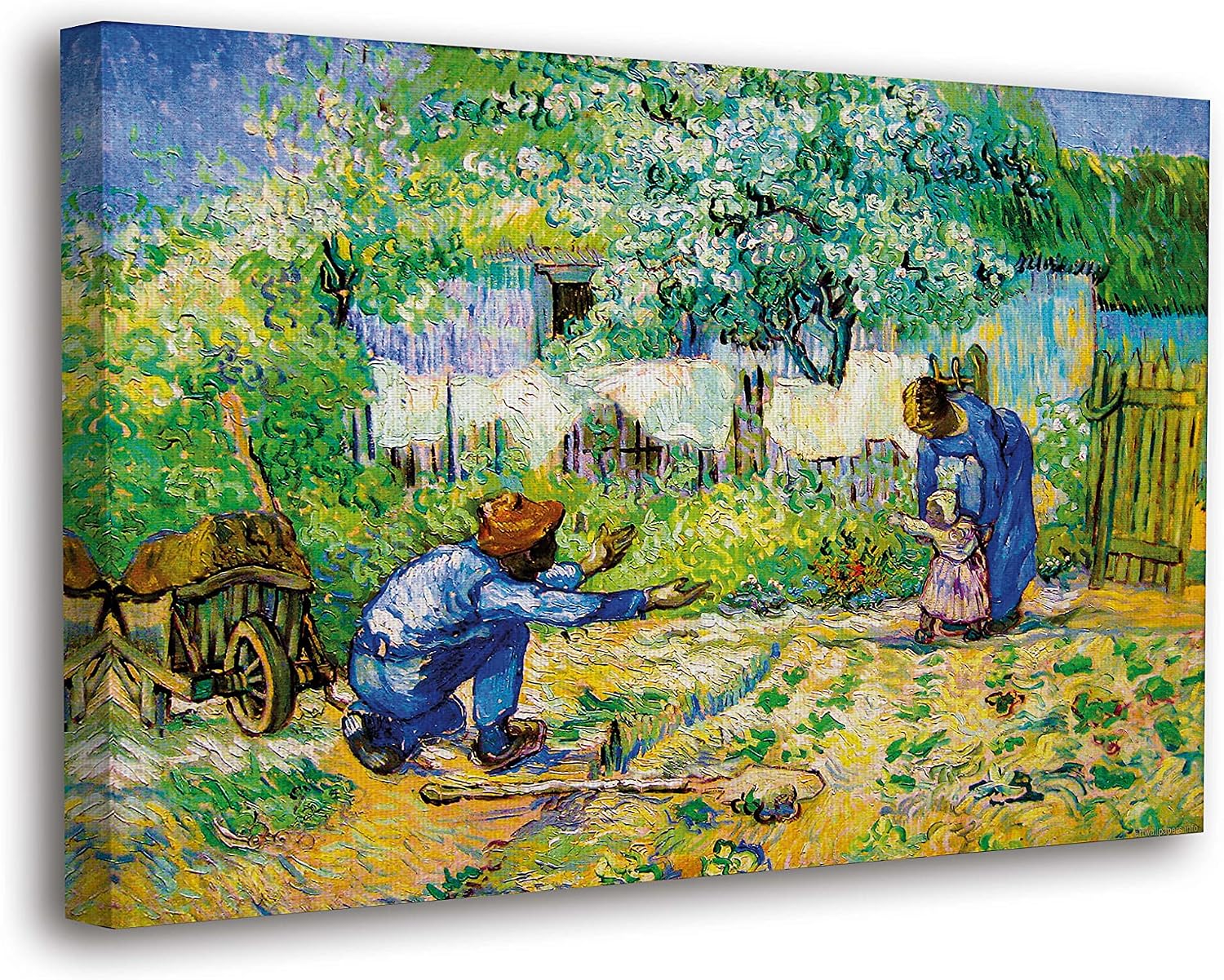 SpiritualHands Wheat Field with Cypresses Vincent Van Gogh Canvas Wall Art, The Starry Night Van Gogh Posters Self Portrait, Large Framed Wall Art Paintings for Wall Decorations for Bedroom (Vincent van Gogh First Steps, 24' x 36' - Ready to Hang)