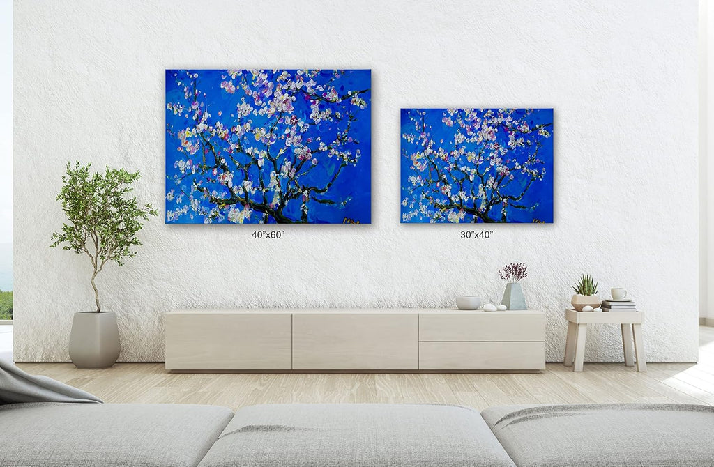 SpiritualHands Vincent Van Gogh Almond Blossom Blue Canvas Wall Art, The Starry Night, Large Framed, Ready to Hang