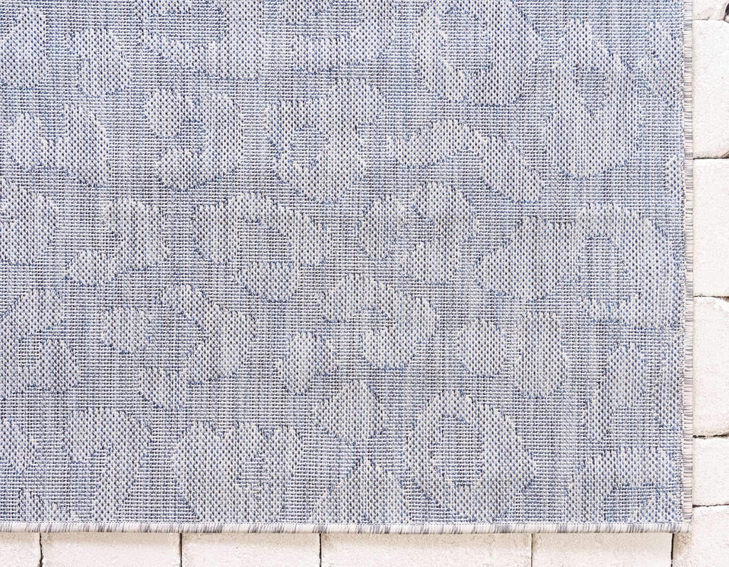 Unique Loom Outdoor Safari Collection Area Rug - Leopard (9' x 12' Rectangle, Blue/ Gray)
