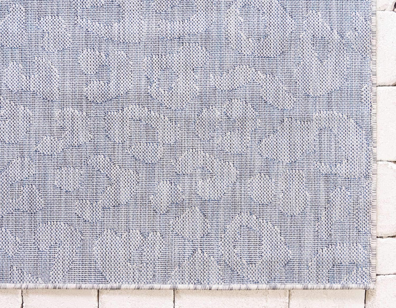 Unique Loom Outdoor Safari Collection Area Rug - Leopard (9' x 12' Rectangle, Blue/ Gray)