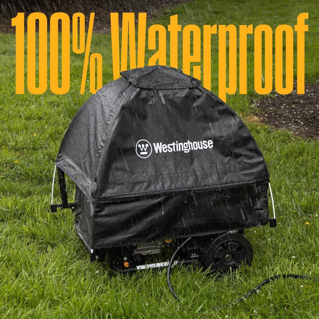 13500 Peak Watt Tri-Fuel Home Backup & Westinghouse WGenTent Generator Running Cover for Open Frame Generators,Black