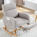 HCHAIRH Rocking Chair Nursery with Foot Rest, Teddy Nursing Rocking Chairs for Mom Nursery, Rocker Glider Chair with Footrest for Living Room, Bedroom, Light Gray