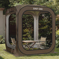East Oak Screen House Tent Pop-Up, 6 x 6 FT Portable Screen Room Canopy Instant Screen Tent with Carry Bag for Patio, Backyard & Outdoor Activities, Brown