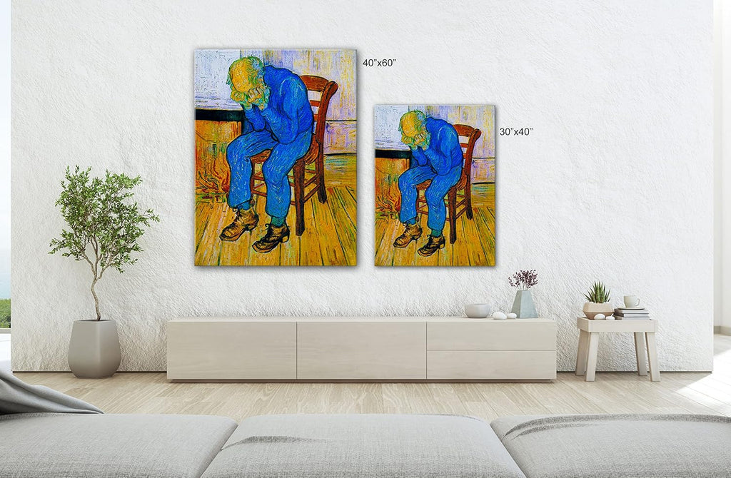SpiritualHands Wheat Field with Cypresses Vincent Van Gogh Canvas Wall Art, The Starry Night Van Gogh Posters Self Portrait, Large Framed Wall Art Paintings for Wall Decorations for Bedroom (Vincent van Gogh At Eternity's Gate, 24' x 36' - Ready to Hang)