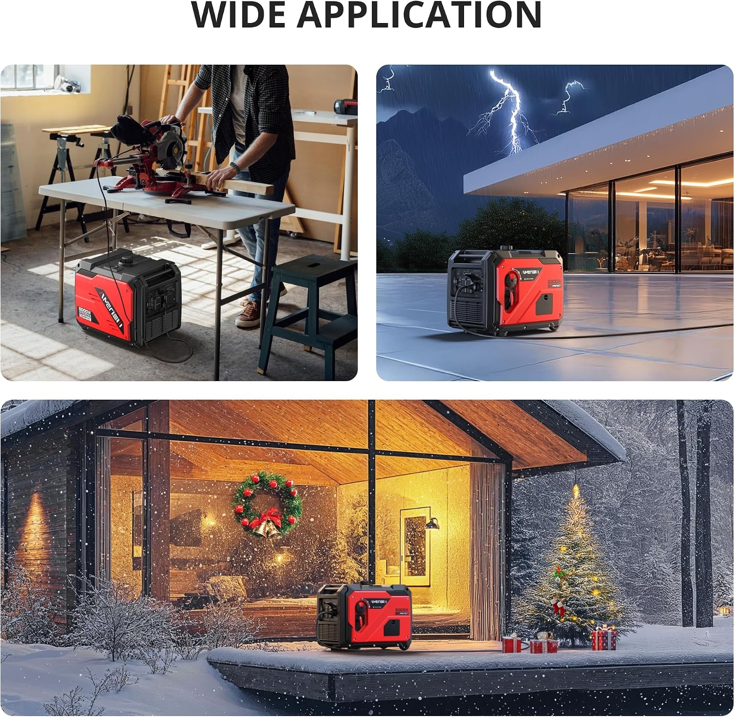 AMERISUN 5000W Portable Inverter Generator With CO Protection, Super Quiet Generator for Home Use, RV Ready, EPA Compliant
