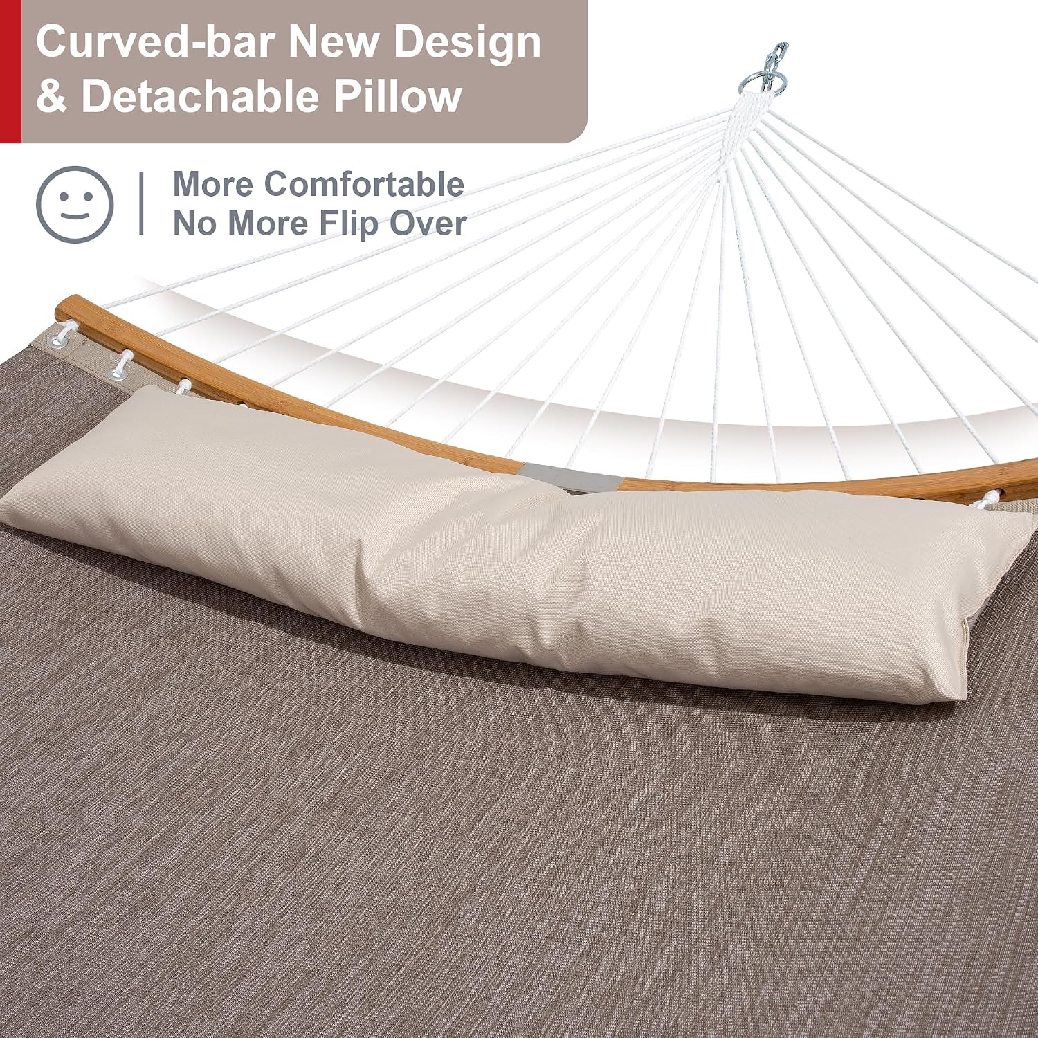 Quick Dry Hammock with Stand Included, Heavy Duty Hammock with 12FT Hammock Stand for Outside, Poolside, 450 Lbs Capacity, Brown