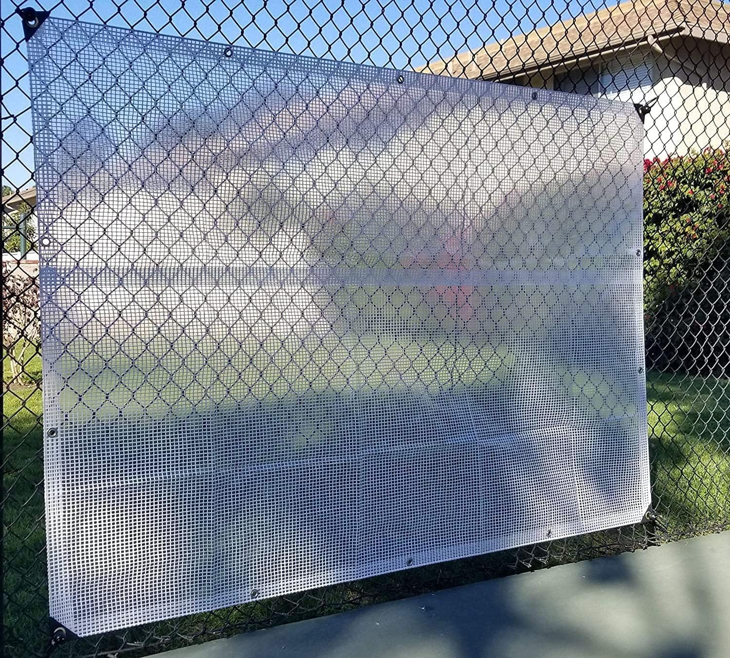 Clear Heavy Duty Clear See-Through Tarp Fiber Reinforced (14 Mil Poly Tarp) (10' X 40')