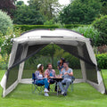 12' X 12' Screen Tent for Camping Canopy Easy Set Up Camper Screen House Room Porch Screened Gazebo 8-10 Person Screenhouse Bug Mesh Shade Tent UPF 50+ Screen Sun Shelter for Outdoor Patios