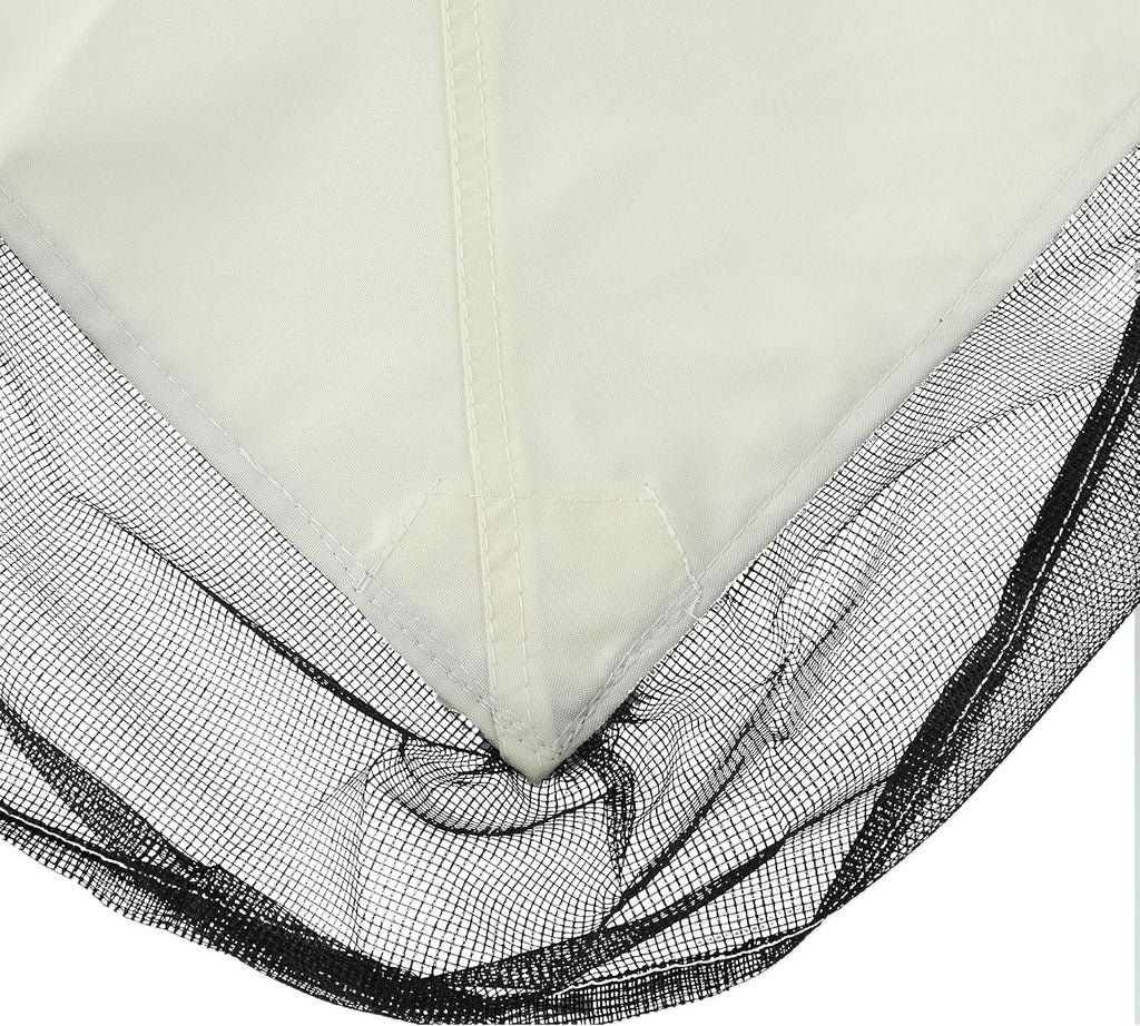 10x12 Ft Outdoor Patio Gazebo Replacement Canopy for Lowe's Allen Roth 10x12 Gazebo #GF-12S004B-1, Double Tiered Roof Top Cover, UV Protection & Waterproof Fabric, White (Frame Not Included)