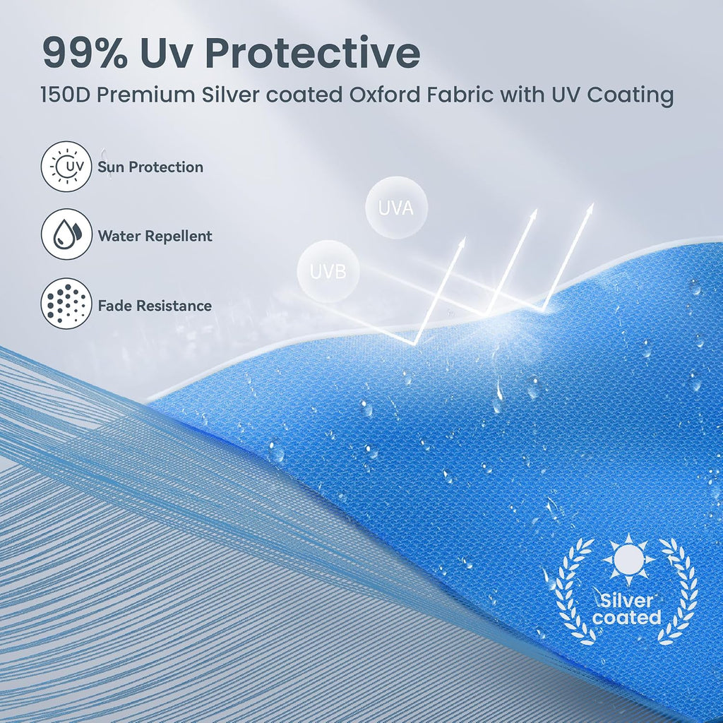 PHI VILLA Instant Shelter Canopy,Angled Leg 12' x 12' UV Block Sun Shade Canopy Gazebo for Patio Outdoor, Lightweight, Blue