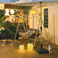 PURPLE LEAF 2 Seat Porch Swing with 12 White LED Lights Outdoor Hand-Woven Rattan Hanging Cloud Swing Chair for Indoor Backyard Garden Patio Hammock Swinging, Cushion and Pillows Included