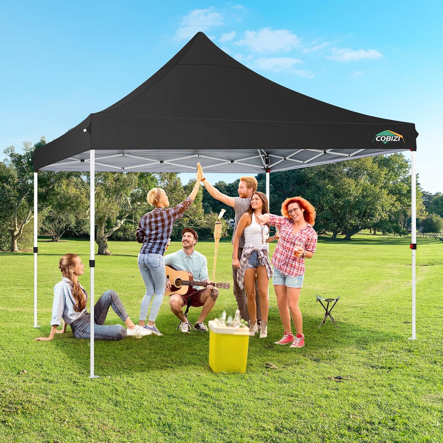 COBIZI 10x10 Pop Up Canopy with 4 Sidewalls, Pop up Tent 10x10 for Parties, Backyard, Commercial, Waterproof and Portable Instant Shelter UV50+ Ez Outdoor Canopy Gazebo with 4 Sandbags