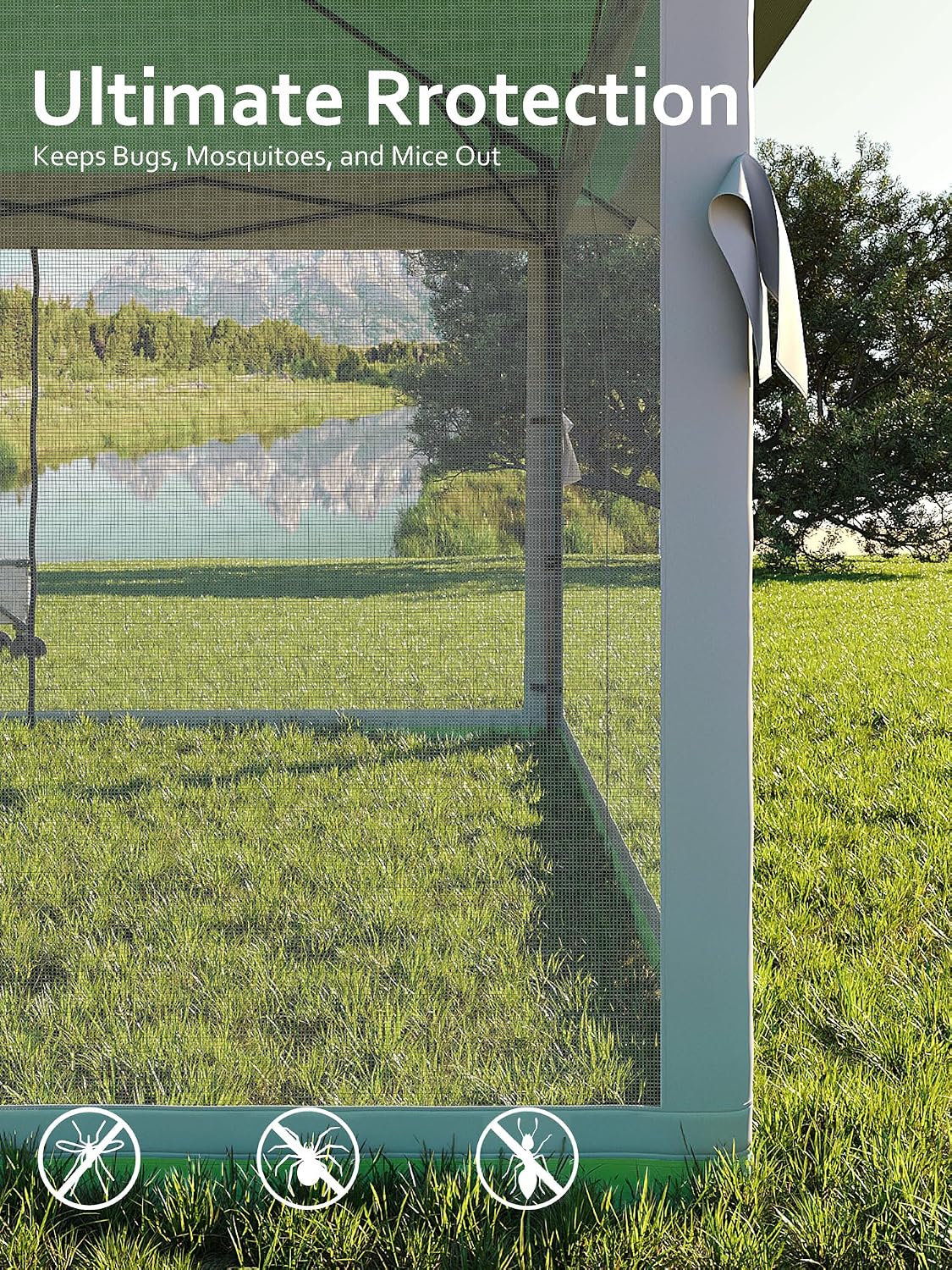 Hipicute 13 X 13FT Pop Up Gazebo, Canopy Tent,Gazebos on Clearance,Patio Folding Canopy with Mosquito Netting - Backyard Tent for Party,Wedding, Outdoor Dining, Patio, Backyard (Olive Green+Hemp Grey)