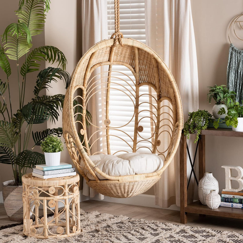 Bali & pari Umika Modern Bohemian Natural Rattan Hanging Chair