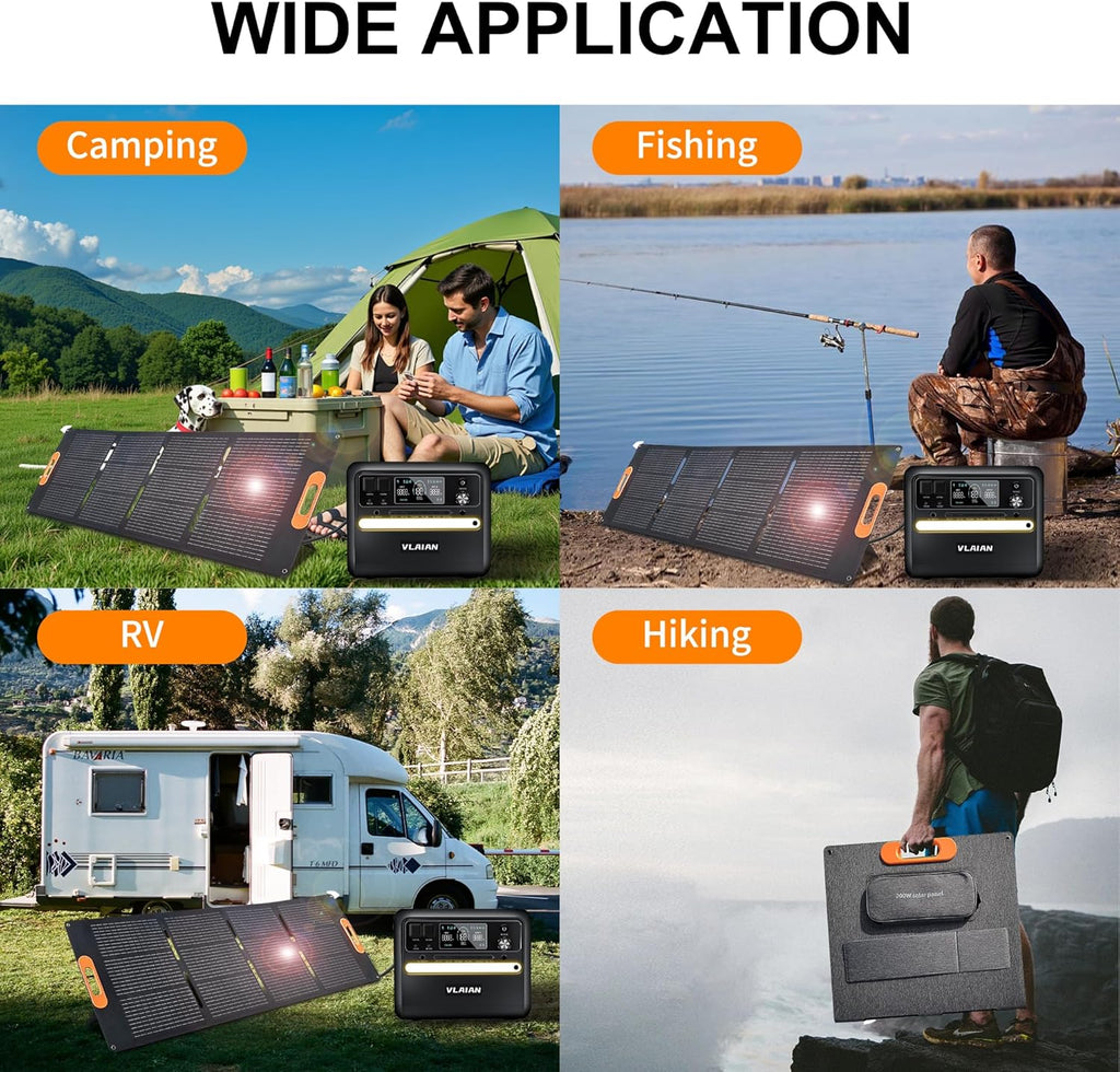 200 Watt Solar Panel,200W Solar Panel,for Power Station Generator,Charger with MC4 Output,3-in-1 DC Connector,23.5% High Efficiency for Outdoor Camping RV Travel(200W)