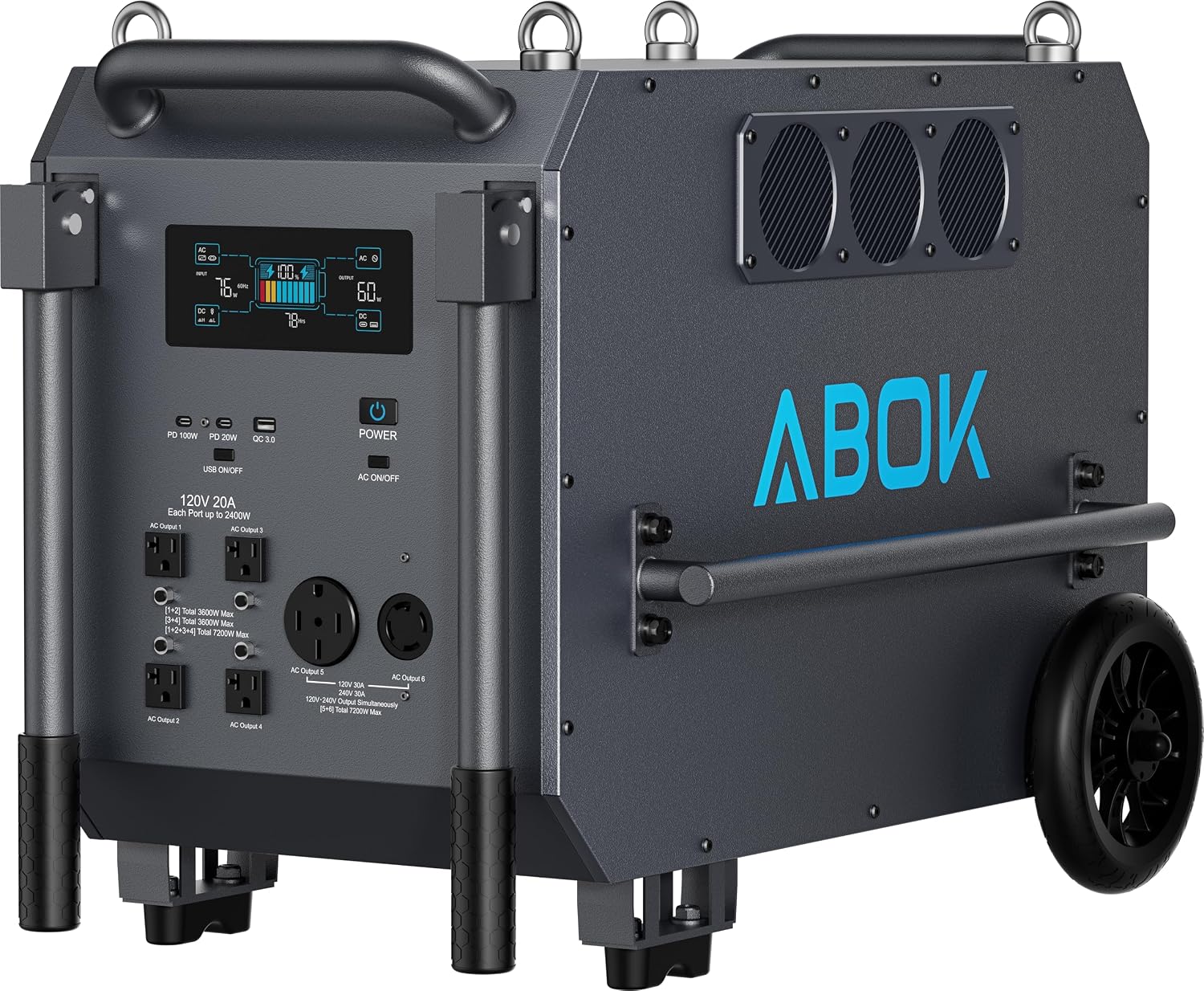 Power Station Solar Generator Battery Protective Cover for ABOK 7200, Waterproof, Dustproof Cover, Easy Access Design for Outdoor or Indoor Use