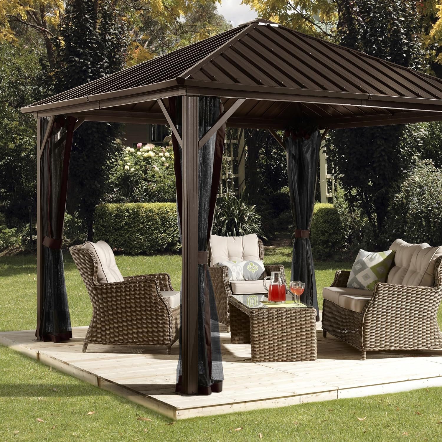 Sojag Outdoor 8' x 8' Dakota Hardtop Gazebo Outdoor Sun Shelter