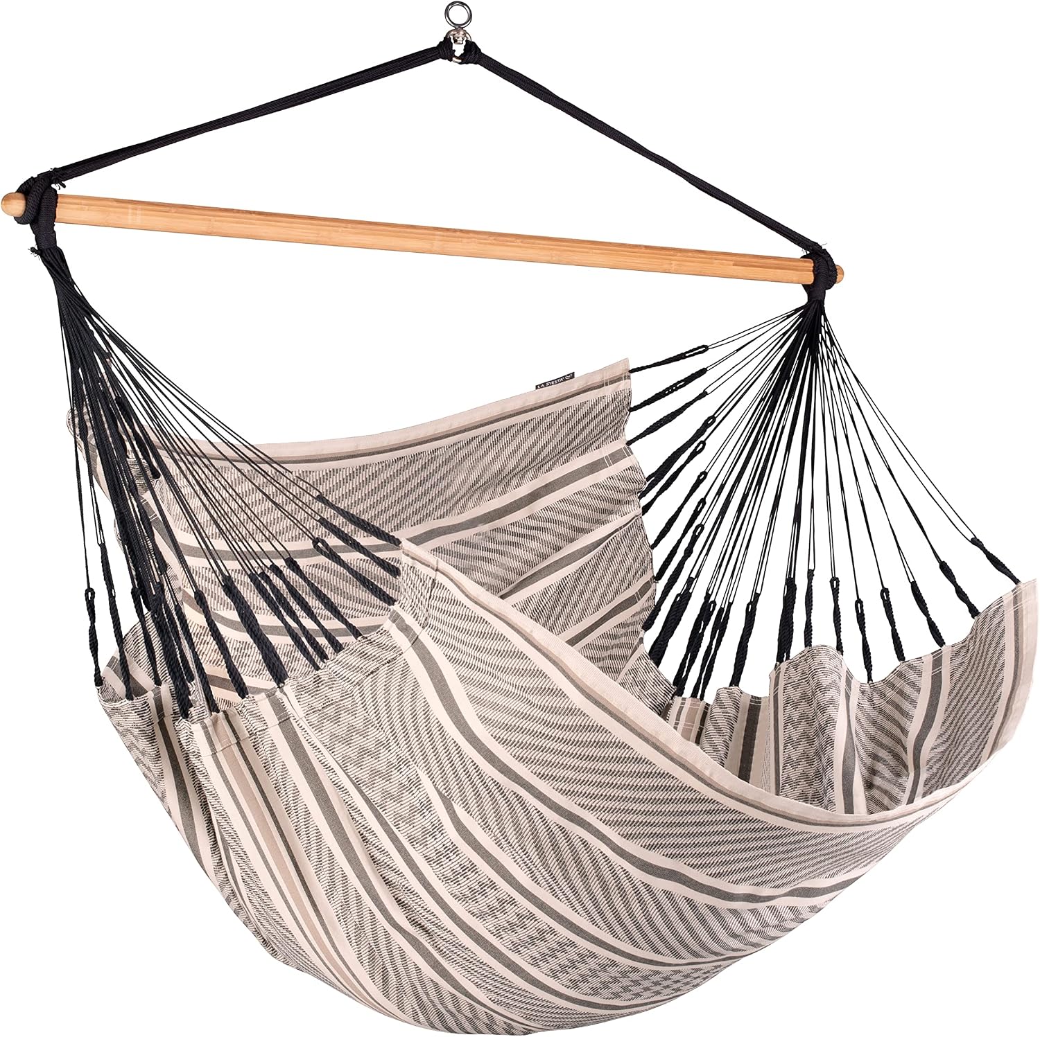 LA SIESTA® XL King Habana Cotton Hammock Chair Swing & Tree Mount Kit - Hammock Swing Chair w/Suspension Kit for Trees Beams & Posts - Indoor Outdoor Hanging Chair for Bedroom Patio - Zebra