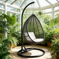 Round Base Heavy Duty Hanging Stand - Powder Coated Hammock Stand for Hammock Chair, Indoor and Outdoor (Black)