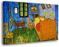 SpiritualHands Wheat Field with Cypresses Vincent Van Gogh Canvas Wall Art, The Starry Night Van Gogh Posters Self Portrait, Large Framed Wall Art Paintings for Wall Decorations for Bedroom (Vincent van Gogh Bedroom in Arles, 24' x 36' - Ready to Hang)