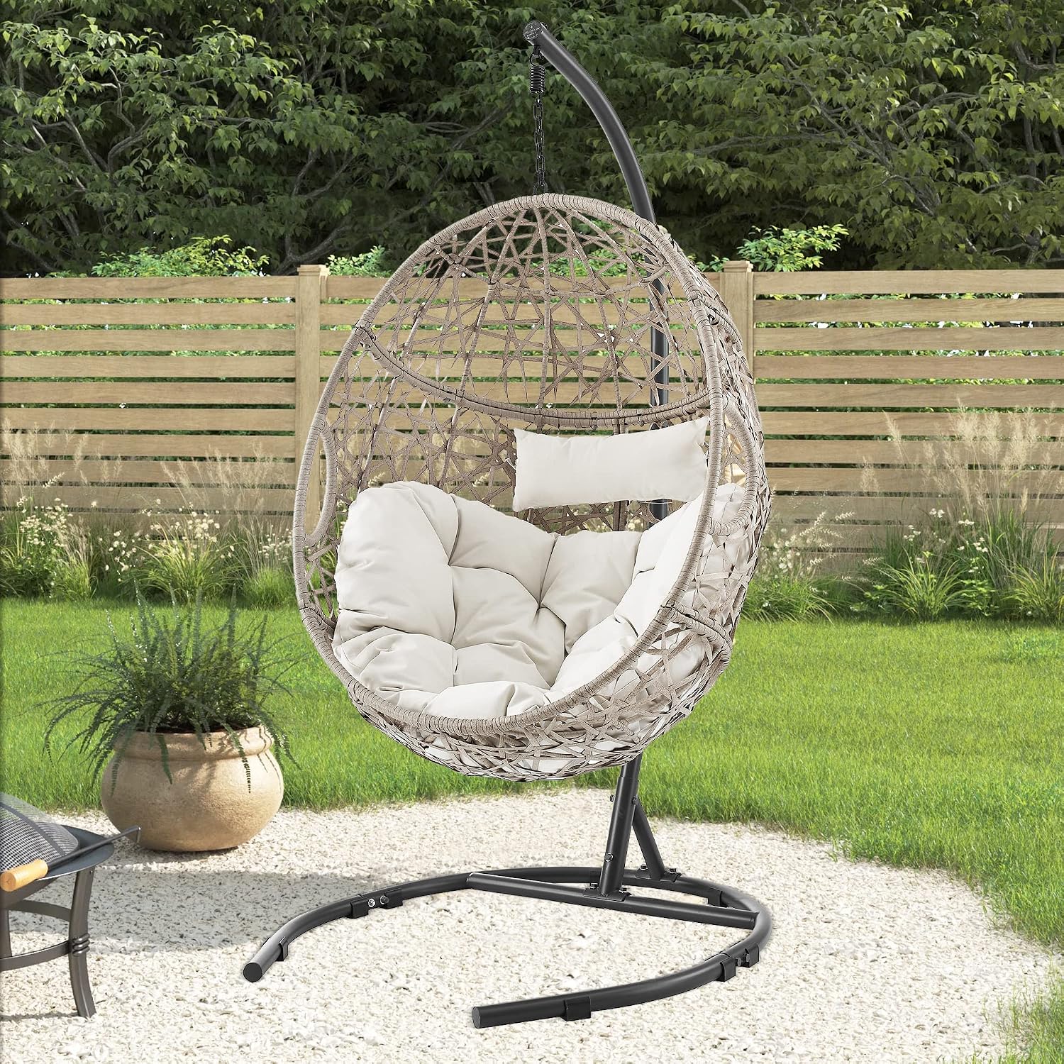 Ulax furniture Hammock Chair Stand, Egg Chair Stand, Hanging Chair Stand, Heavy Duty Steel Hammock Stand, Weather-Resistant Finish for Indoor or Outdoor Use