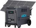 ABOK Ark7200 Portable Power Station with 400W Solar Panel, 120/240V 7200W AC Output, 9792Wh LiFePO4 Home Battery, Solar Generator for Forestry Operation, Construction Site, Emergency, Power Outages